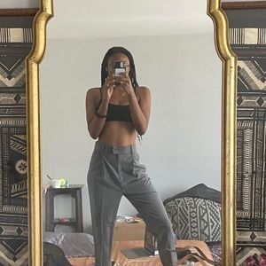 COS Grey High Waisted Trousers